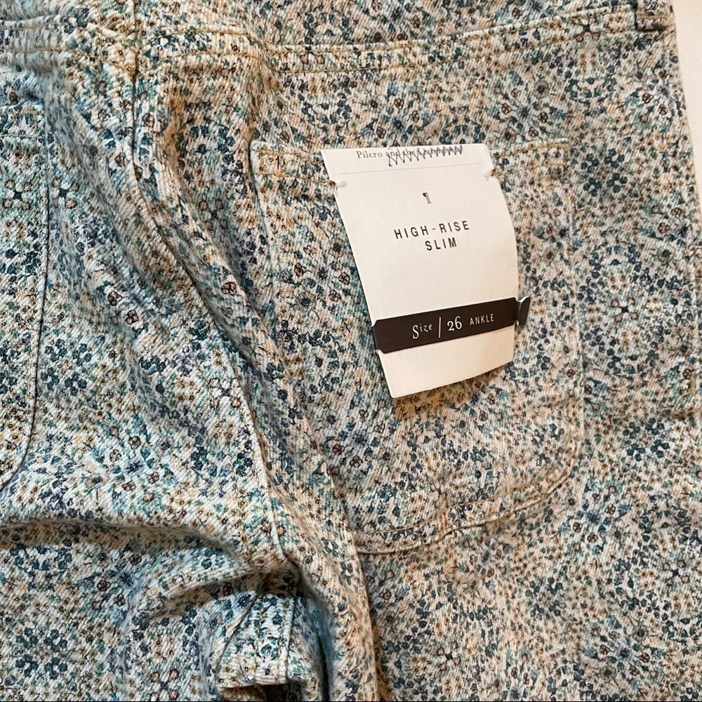 Nwt Anthropologie Pilcro Ultra High-Rise Seamed Utility Jeans Size 26 floral new - Picture 6 of 11